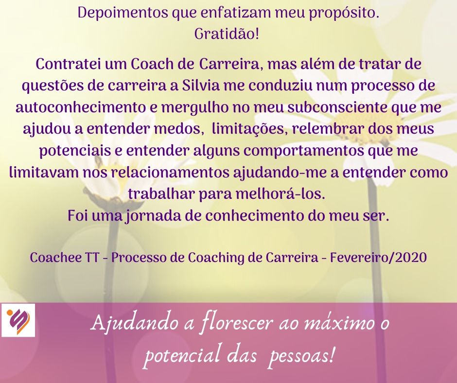 Depoimento espontâneo… reforçando meu propósito!